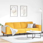 Sofa Šviesi geltona 250 x 77 x 76 cm Kordūrinis audinys