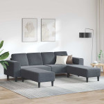 Svetainės sofa 3 pcs Tamsiai pilka