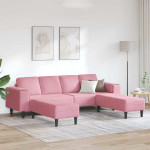 Svetainės sofa 3 pcs Rožinė