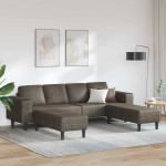 Svetainės sofa 3 pcs Tamsiai pilka