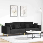 Sofa su pagalve Juoda 250 x 77 x 76 cm audinys