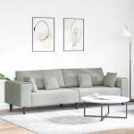 Sofa su pagalve Šviesiai pilka 250 x 77 x 76 cm Aksomas