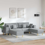 Sofa su pagalve 3 pcs Šviesiai pilka audinys