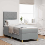 Kiemas lova su čiužiniu Šviesiai pilka 80 x 200 cm audinys