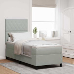 Kiemas lova su čiužiniu Šviesiai pilka 80 x 200 cm audinys