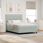 Kiemas lova su čiužiniu Šviesiai pilka 140 x 190 cm audinys