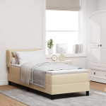 Kiemas lova su čiužiniu Kreminė 80 x 200 cm audinys