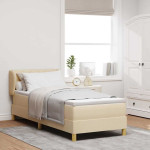 Kiemas lova su čiužiniu Kreminė 80 x 200 cm audinys