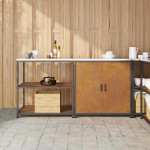 Virtuvės saugojimo rinkinys su lentyna 2 pcs Rūdijanti