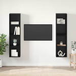 TV spintelių komplektas 4 pcs Juodas ąžuolas 37 x 37 x 72 cm