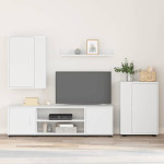 TV spintelių komplektas 4 pcs Balta Apdirbta mediena