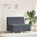 Modulinis sofa vienetas be rankų 2 pcs Tamsiai pilka