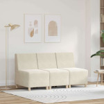 Modulinis sofa vienetas be rankų 3 pcs Kreminė 55 x 74 x 82 cm
