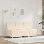 Modulinis sofa vienetas be rankų 3 pcs Kreminė 55 x 74 x 82 cm