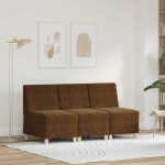 Modulinis sofa vienetas be rankų 3 pcs Ruda 55 x 74 x 82 cm