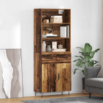 Aukštas spintelė su stalčių 2 pcs Senas medis Apdirbta mediena