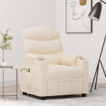 Masažinis krėslas, kreminės spalvos, audinys