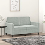 Dvivietė sofa, šviesiai pilkos spalvos, 120cm, aksomas
