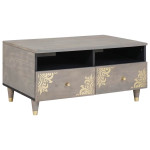 Kavos staliukas Pilka 80 x 54 x 40 cm Kietas mango medis