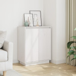 Šoninė spintelė, balta, 60x34x75cm, pušies medienos masyvas