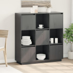 Komoda, pilkos spalvos, 110,5x35x117cm, pušies medienos masyvas