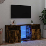 TV spintelė su LED apšvietimu, dūminio ąžuolo, 120x30x50cm