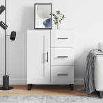 Šoninė spintelė, balta, 69,5x34x90cm, apdirbta mediena, blizgi