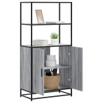 Highboard Pilka Sonoma 68x35x139 cm Mediena ir metalas