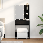 Makiažo stalas Juodas ąžuolas 60 x 40 x 140 cm Apdirbta mediena