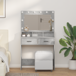 Makiažo stalas Betono pilka 79 x 41 x 135 cm Apdirbta mediena