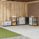 Virtuvės saugojimas su lentyna Sidabro 60 x 50 x 92 cm Plienas