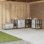 Virtuvės saugojimas su lentyna Sidabro 60 x 50 x 92 cm Plienas