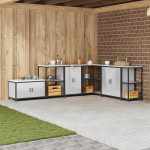 Virtuvės saugojimas su lentyna Sidabro 60 x 50 x 92 cm Plienas