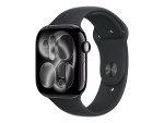 Apple Watch Series 11 GPS 46mm Jet Black Aluminium Case with Black Sport Band - M/L | Apple