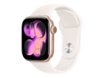 Apple Watch Series 11 GPS + Cellular 42mm Rose Gold Aluminium Case with Light Blush Sport Band - S/M | Apple