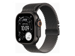 Apple Watch Ultra 3 GPS + Cellular 49mm Black Titanium Case with Black Titanium Milanese Loop - Large | Apple