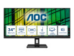 AOC | Monitor | U34E2M | 34 " | VA | WQHD | 21:9 | 100 Hz | 4 ms | 3440 x 1440 | 300 cd/m² | HDMI ports quantity 2 | Black