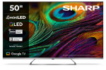 Sharp 4K QLED MiniLED TV | 50JP7265E | 50 | Smart TV | Google TV | UHD | Silver