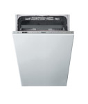 Whirlpool Dishwasher | WSIO 3T223 PCE X | Built-in | Width 45 cm | Number of place settings 10 | Number of programs 7 | Energy efficiency class E | Display | Inox