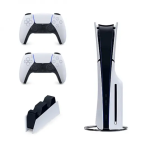 BG Sony Playstation 5 Slim (PS5) 1TB White + papildomas pultelis Sony DualSense PS5 + Krovimo stotelė Sony DualSense PS5