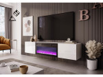 Pakabinamas TV Staliukas LIVO RTV-180W-K su elektriniu židiniu