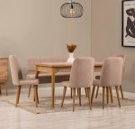 Valgomojo stalas Vina, rudas