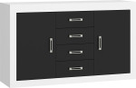 Komoda Verin 2D4S, balta/juoda