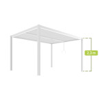 Pergola Mirpol LUXE 3x4 m balta aliumininė su LED apšvietimu