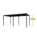 Pergola Mirpol Luxe 7,8x3 m aliumininė moderni pilka su LED apšvietimu