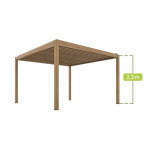 Pergola Mirpol LUXE 3x4m aliumininė smėlio spalvos su LED stogu