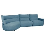 Kairinė kampinė sofa-reglaineris Home4You Cannes LC, mėlyna