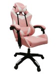 Biuro/žaidimų kėdė Sport su masažo funkcija, rožinė