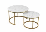 2-jų kavos staliukų komplektas Dolores, baltas