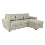 Kampinė sofa-lova Home4you WHITBY, smėlio spalvos, su daiktų laikymo vieta, modernaus dizaino, su miego funkcija